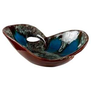 Exquisite Enamelled Ceramic Table Center from Vallauris, France, 1960s