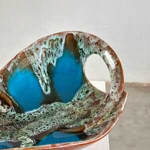 Exquisite Enamelled Ceramic Table Center from Vallauris, France, 1960s