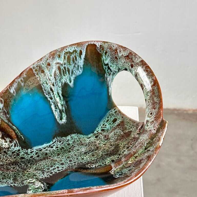 Exquisite Enamelled Ceramic Table Center from Vallauris, France, 1960s