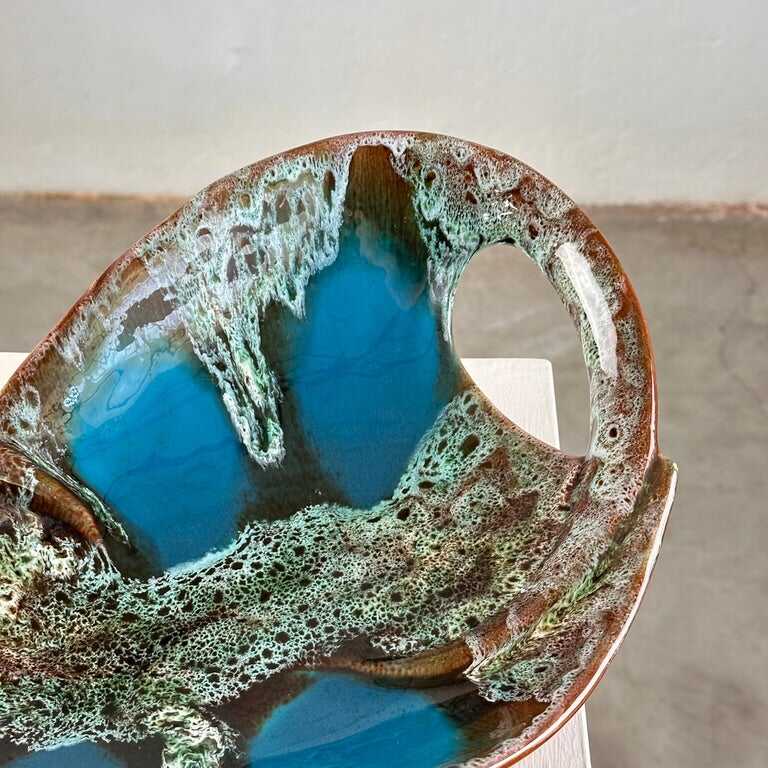 Exquisite Enamelled Ceramic Table Center from Vallauris, France, 1960s