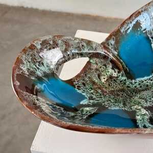 Exquisite Enamelled Ceramic Table Center from Vallauris, France, 1960s
