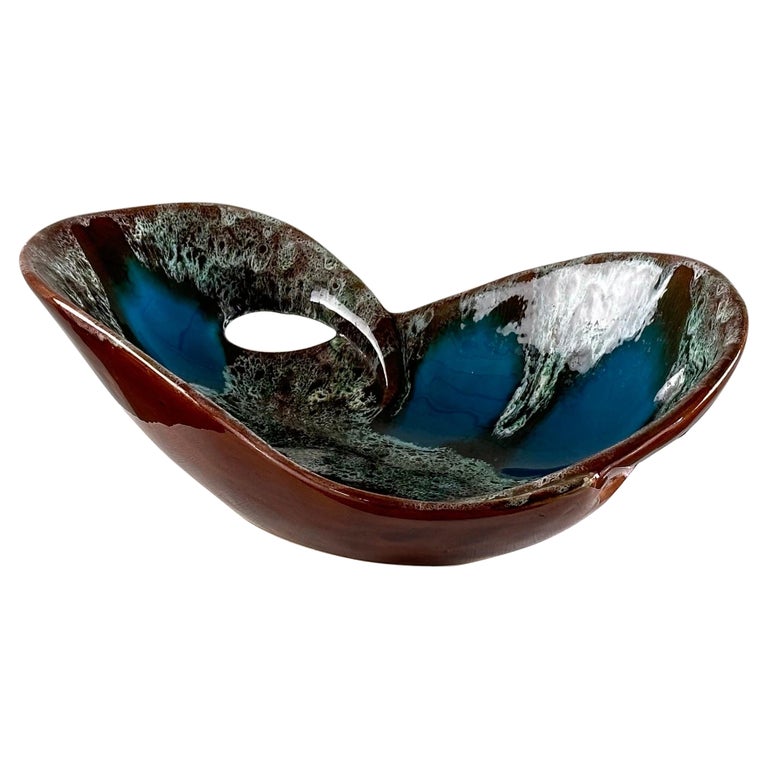Exquisite Enamelled Ceramic Table Center from Vallauris, France, 1960s