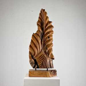Exquisite Italian Phytomorphic Abstract Sculpture in Natural Ash, 1960s