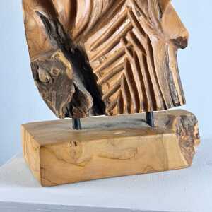 Exquisite Italian Phytomorphic Abstract Sculpture in Natural Ash, 1960s