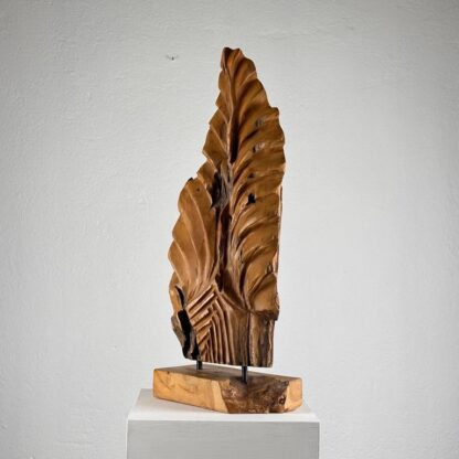 Exquisite Italian Phytomorphic Abstract Sculpture in Natural Ash, 1960s