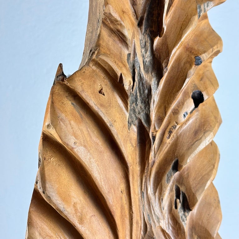 Exquisite Italian Phytomorphic Abstract Sculpture in Natural Ash, 1960s
