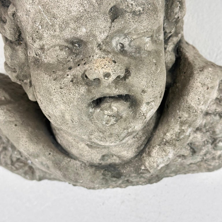 Exquisite Pair of Decorative Angel Head Busts, Mixed Media, 1930s