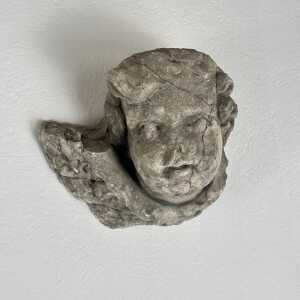 Exquisite Pair of Decorative Angel Head Busts, Mixed Media, 1930s