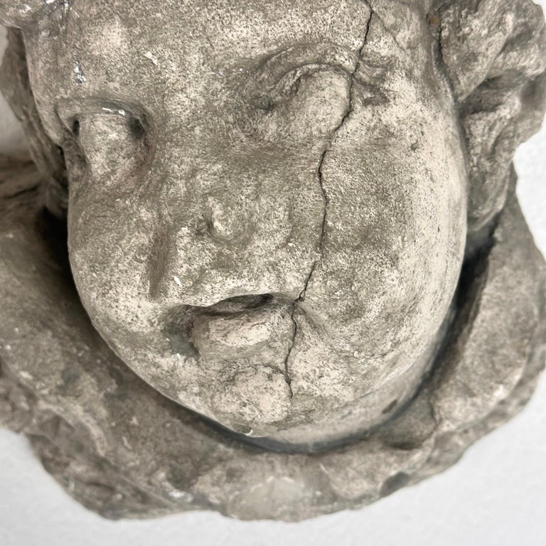 Exquisite Pair of Decorative Angel Head Busts, Mixed Media, 1930s