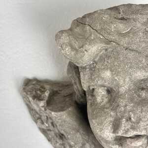 Exquisite Pair of Decorative Angel Head Busts, Mixed Media, 1930s