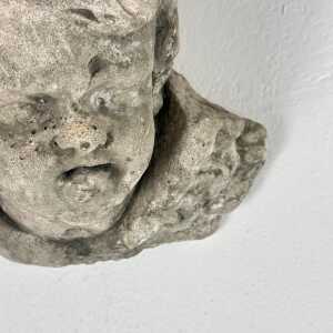 Exquisite Pair of Decorative Angel Head Busts, Mixed Media, 1930s