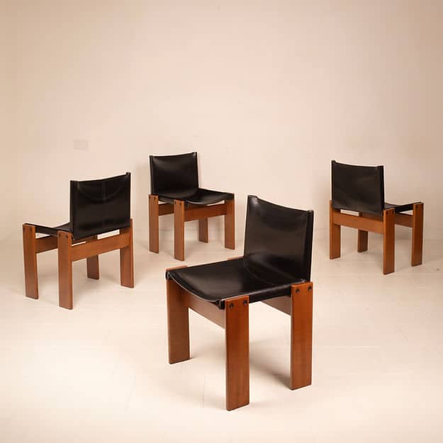 Set of 4 "Monk" chairs by Afra and Tobia Scarpa for Molteni