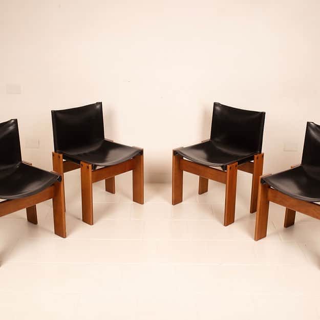 Set of 4 "Monk" chairs by Afra and Tobia Scarpa for Molteni