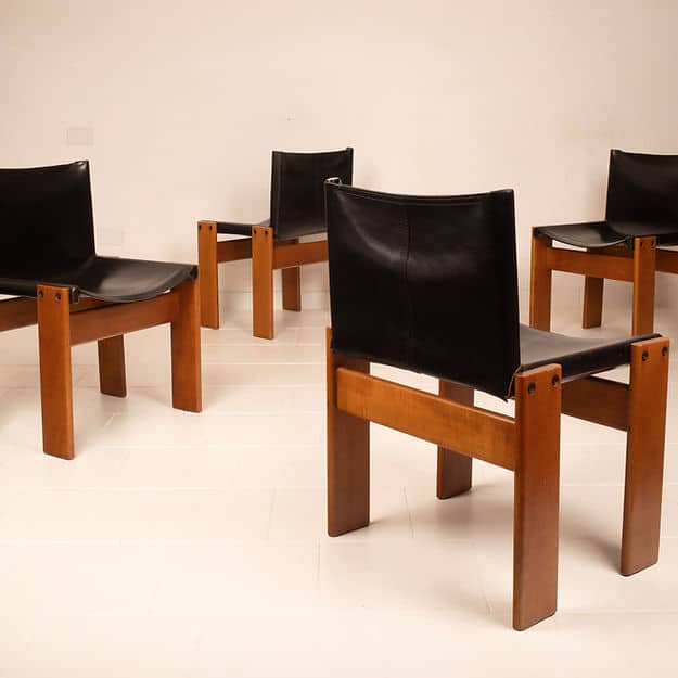 Set of 4 "Monk" chairs by Afra and Tobia Scarpa for Molteni