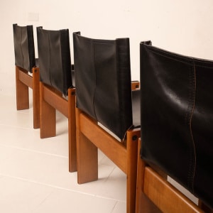 Set of 4 "Monk" chairs by Afra and Tobia Scarpa for Molteni