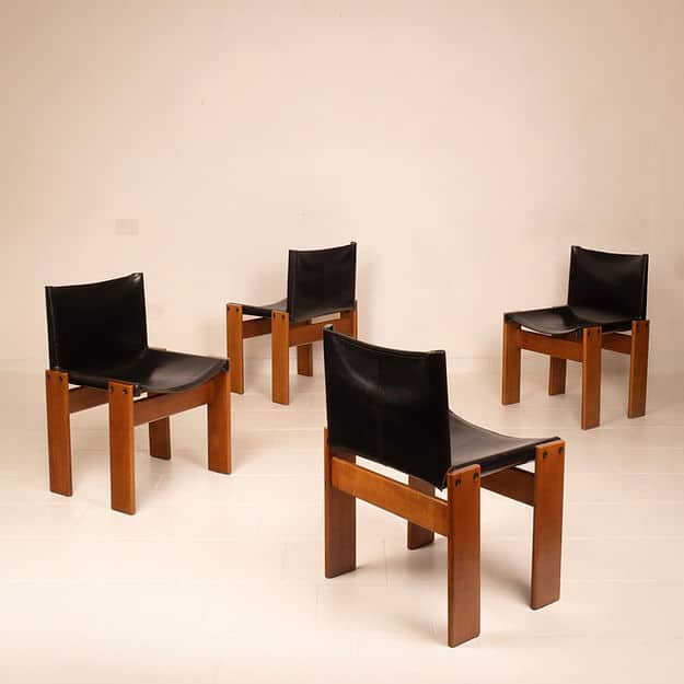 Set of 4 "Monk" chairs by Afra and Tobia Scarpa for Molteni