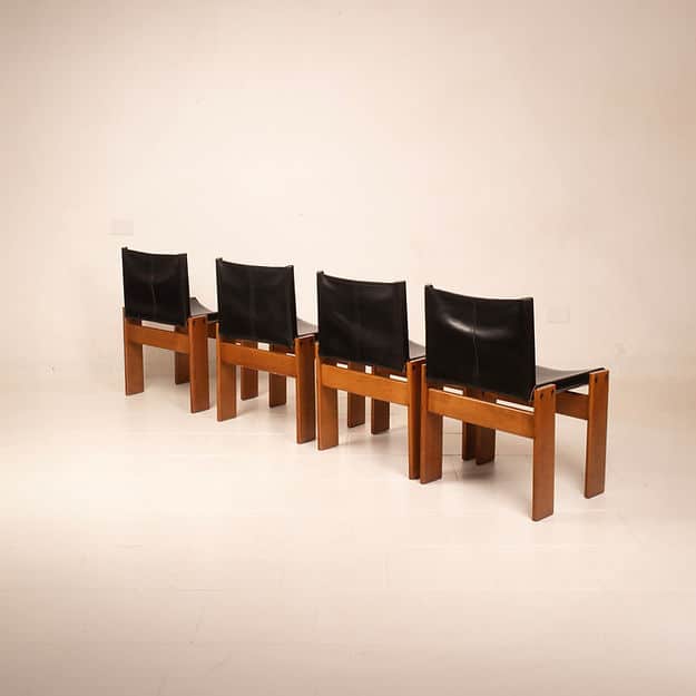 Set of 4 "Monk" chairs by Afra and Tobia Scarpa for Molteni