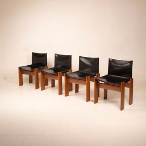 Set of 4 "Monk" chairs by Afra and Tobia Scarpa for Molteni
