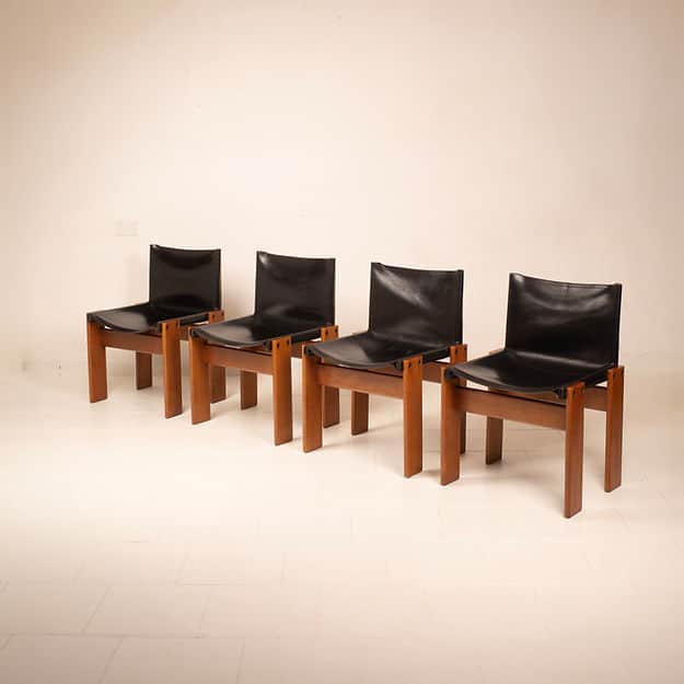 Set of 4 "Monk" chairs by Afra and Tobia Scarpa for Molteni