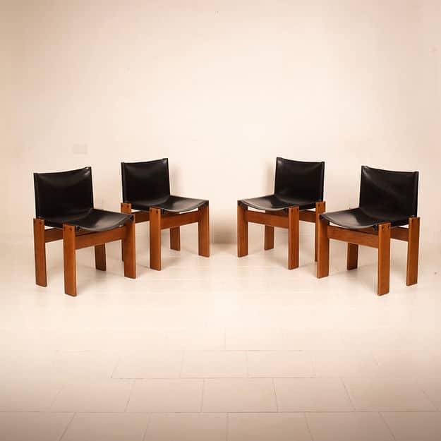 Set of 4 "Monk" chairs by Afra and Tobia Scarpa for Molteni