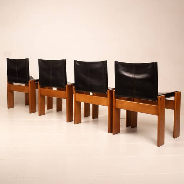Set of 4 "Monk" chairs by Afra and Tobia Scarpa for Molteni