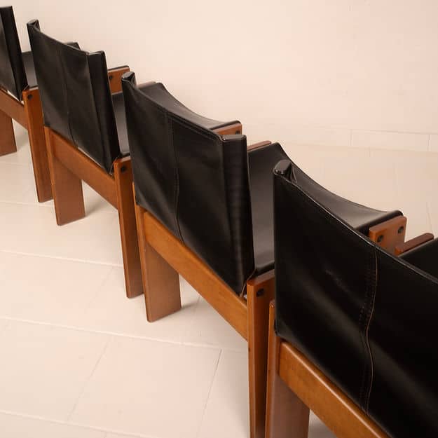 Set of 4 "Monk" chairs by Afra and Tobia Scarpa for Molteni