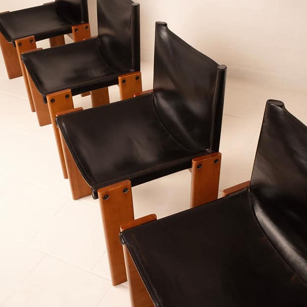 Set of 4 "Monk" chairs by Afra and Tobia Scarpa for Molteni