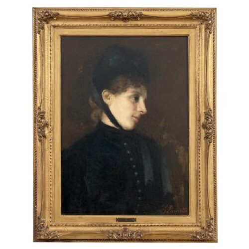 G. Puricelli, Antique Portrait of Woman, Oil on Canvas