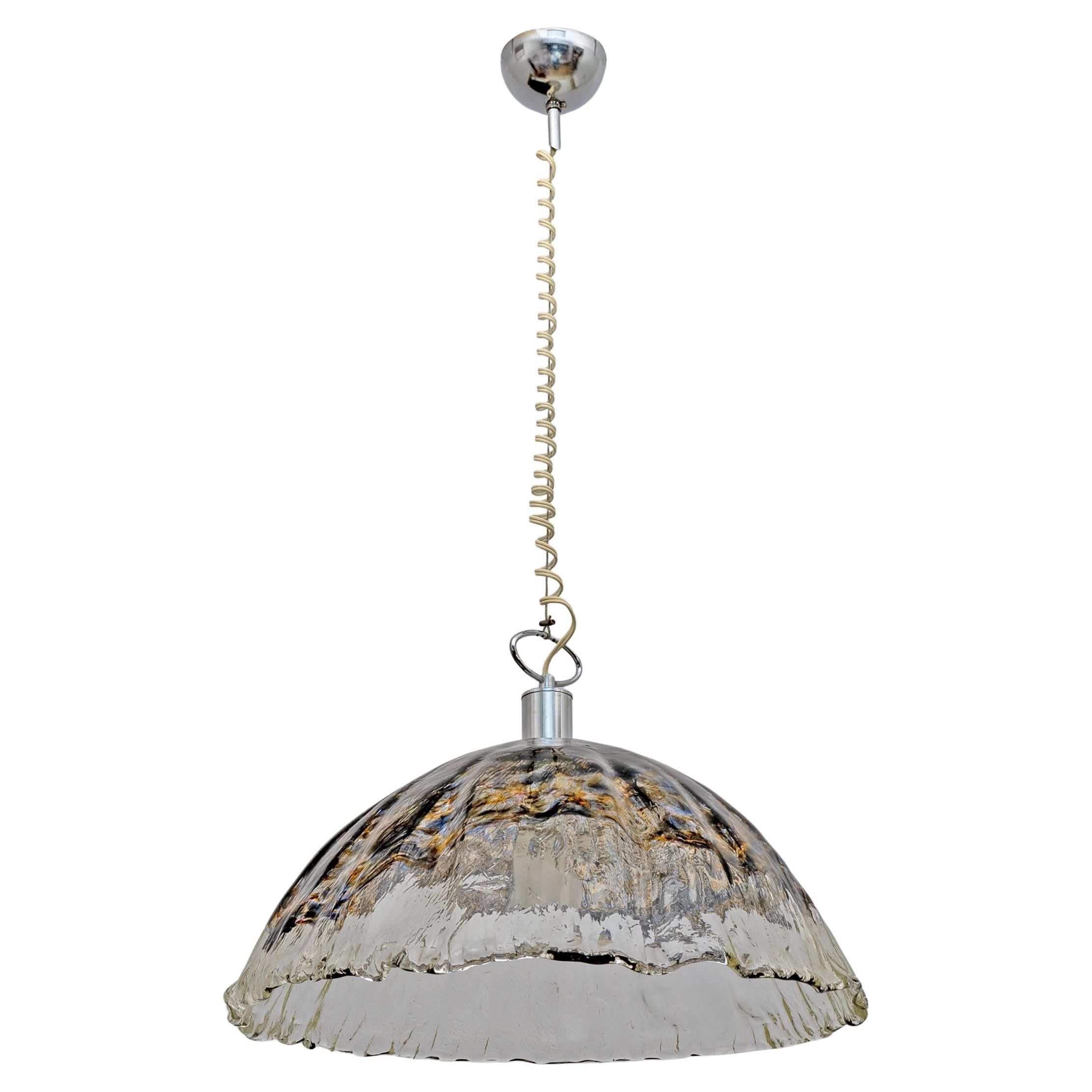 Attributed to AV Mazzega Mid-Century Modern Italian Murano Glass Pendant, 1970s