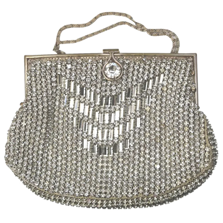 A good antique Art Deco paste glass Evening Cocktail Flapper Bag C.early 20thC - Image 4