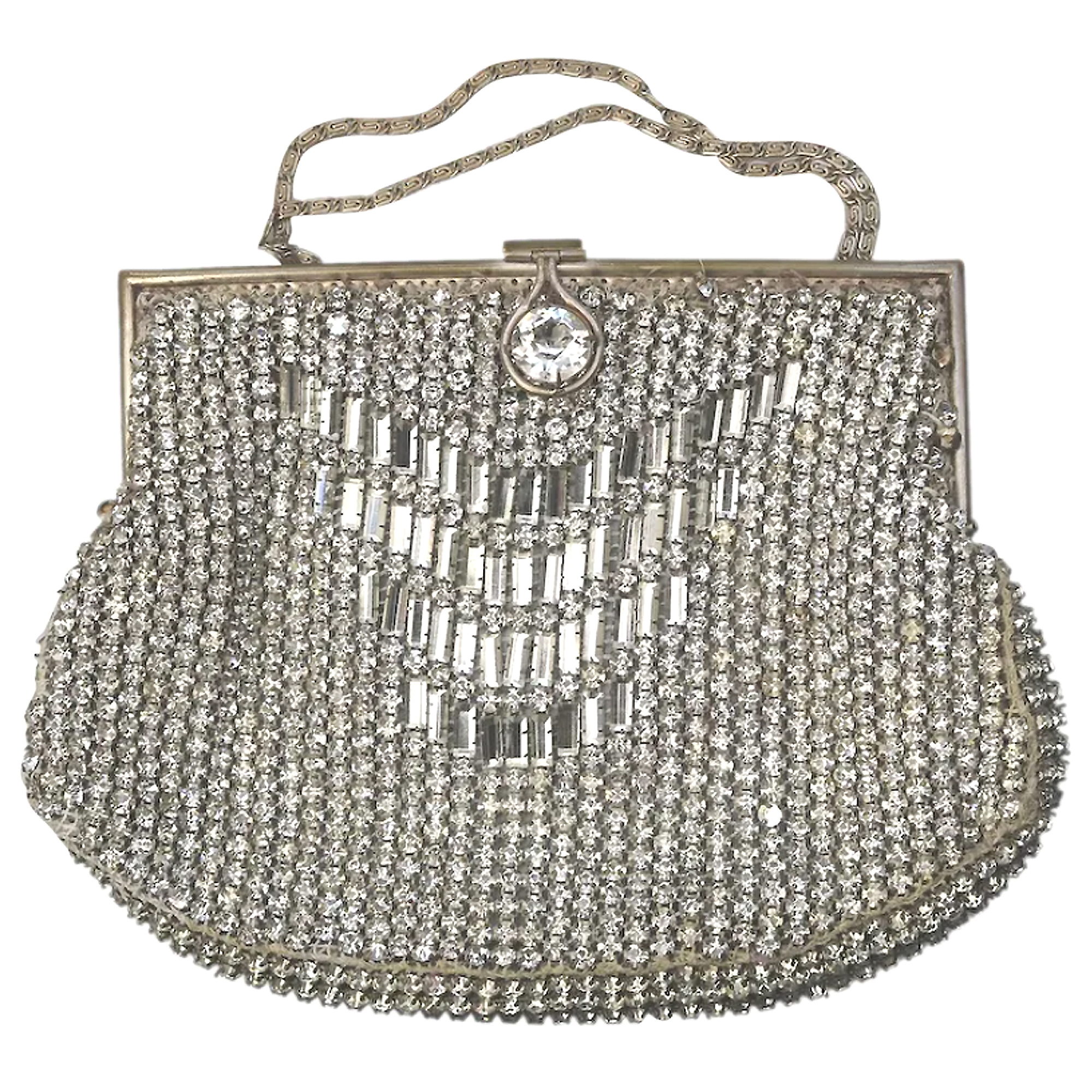 A good antique Art Deco paste glass Evening Cocktail Flapper Bag C.early 20thC