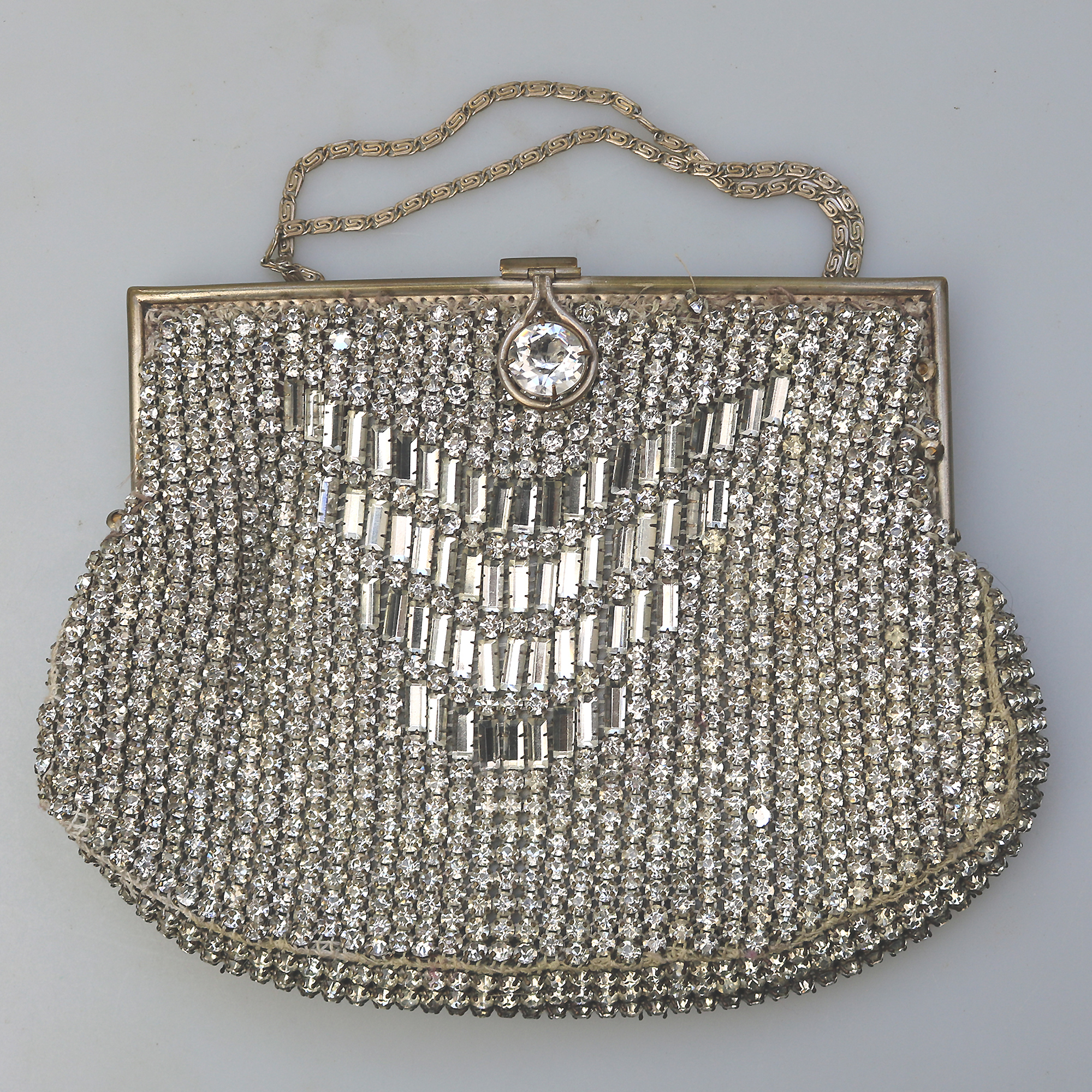 A good antique Art Deco paste glass Evening Cocktail Flapper Bag C.early 20thC