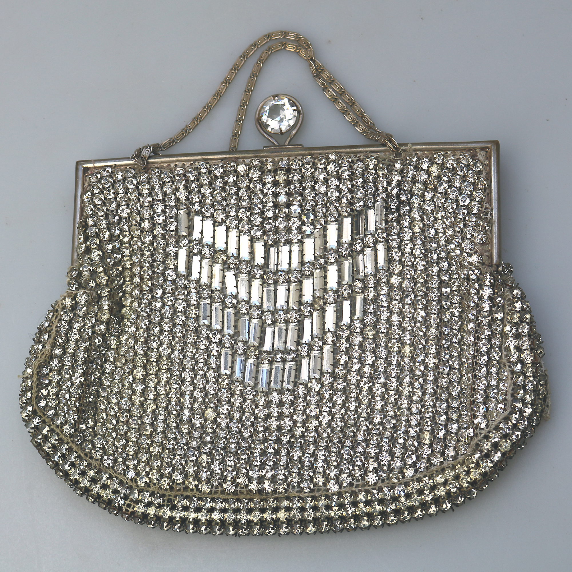 A good antique Art Deco paste glass Evening Cocktail Flapper Bag C.early 20thC