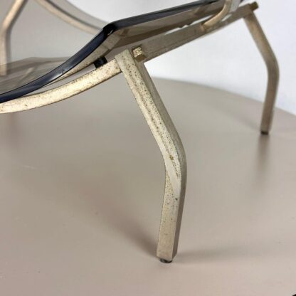 Fontana Arte Brass and Smoked Glass Magazine Rack Stand, 1960s, Italy