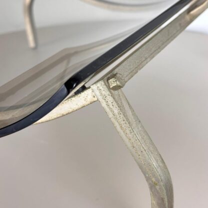 Fontana Arte Brass and Smoked Glass Magazine Rack Stand, 1960s, Italy
