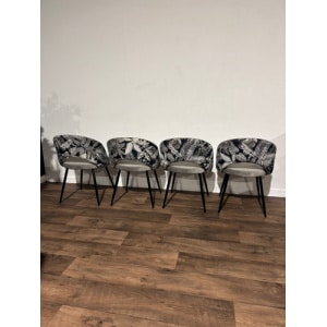 Four Contemporary Upholstered Dining Chairs