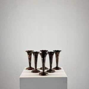 Gio Ponti (Attr) Silver Plate Soliflores for Fratelli Calderoni, 1960s, Set of 6