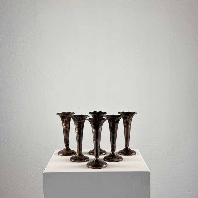 Gio Ponti (Attr) Silver Plate Soliflores for Fratelli Calderoni, 1960s, Set of 6