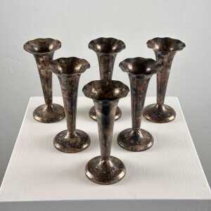 Gio Ponti (Attr) Silver Plate Soliflores for Fratelli Calderoni, 1960s, Set of 6