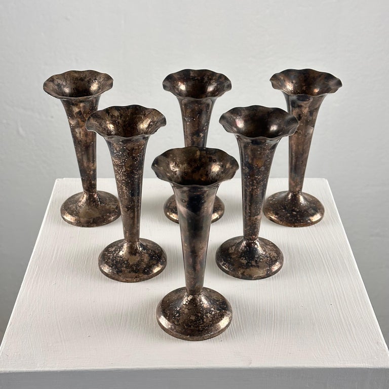 Gio Ponti (Attr) Silver Plate Soliflores for Fratelli Calderoni, 1960s, Set of 6