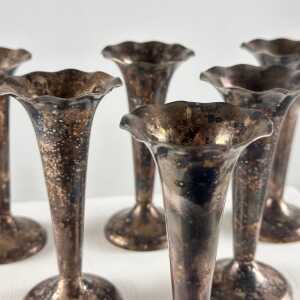 Gio Ponti (Attr) Silver Plate Soliflores for Fratelli Calderoni, 1960s, Set of 6