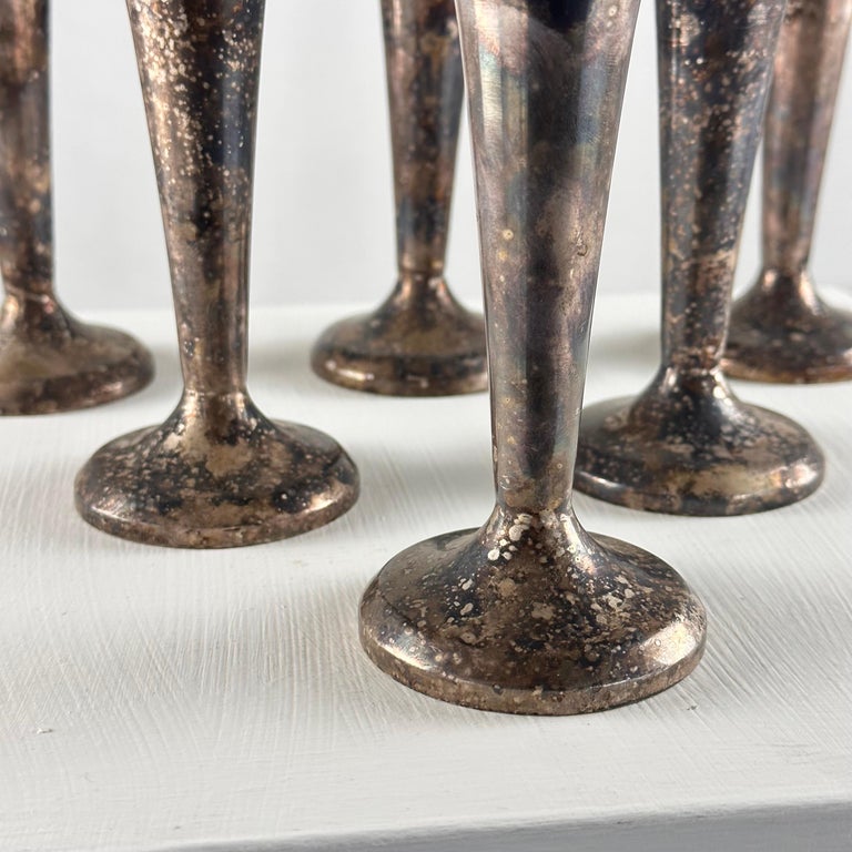 Gio Ponti (Attr) Silver Plate Soliflores for Fratelli Calderoni, 1960s, Set of 6