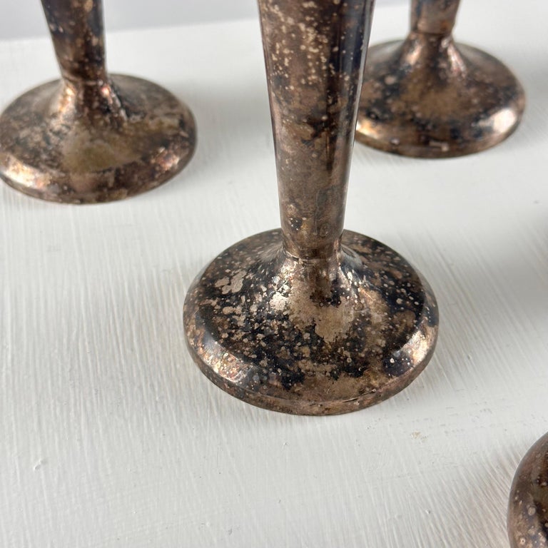 Gio Ponti (Attr) Silver Plate Soliflores for Fratelli Calderoni, 1960s, Set of 6