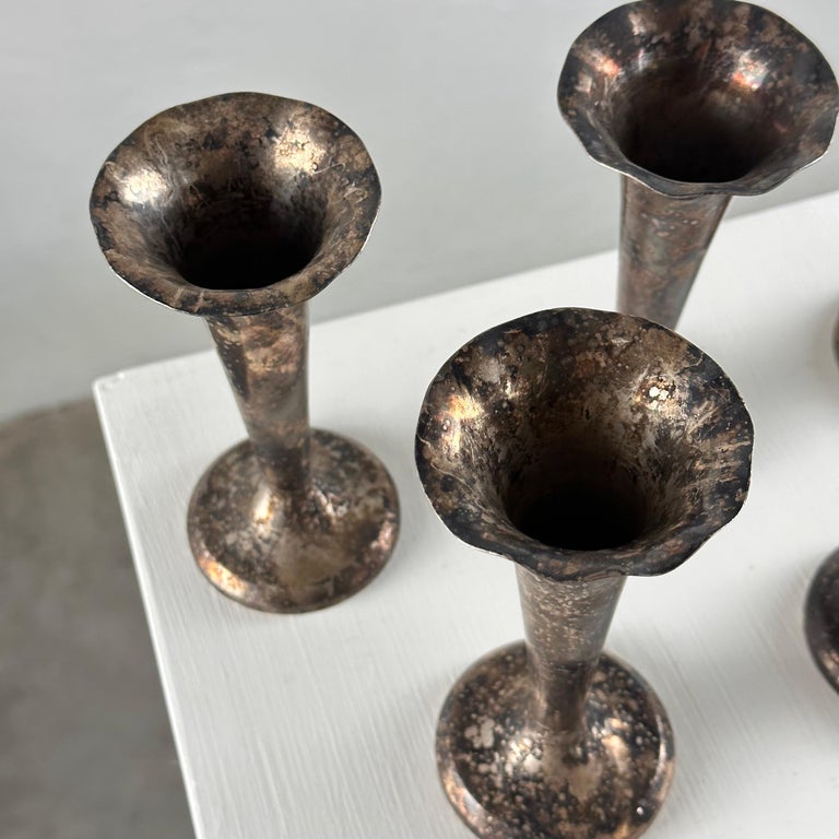 Gio Ponti (Attr) Silver Plate Soliflores for Fratelli Calderoni, 1960s, Set of 6