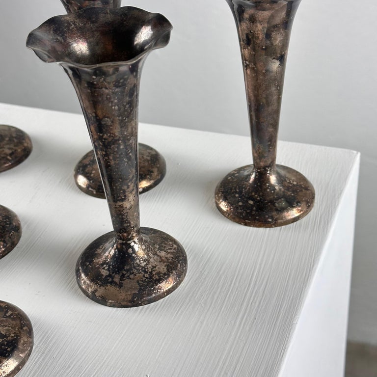 Gio Ponti (Attr) Silver Plate Soliflores for Fratelli Calderoni, 1960s, Set of 6