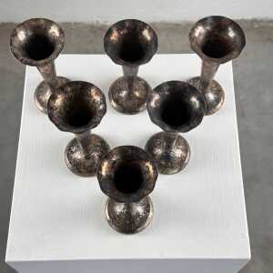 Gio Ponti (Attr) Silver Plate Soliflores for Fratelli Calderoni, 1960s, Set of 6