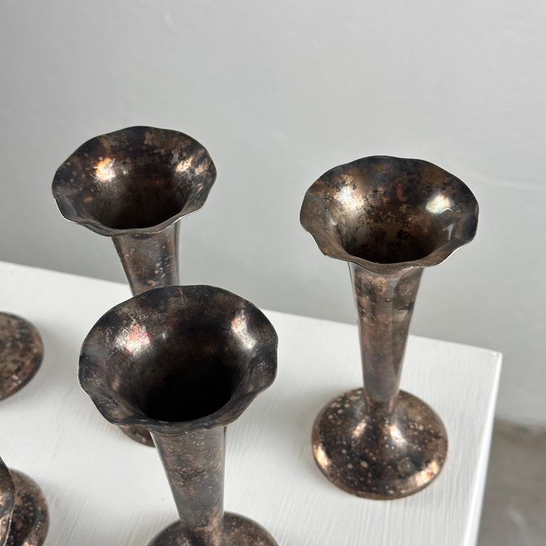 Gio Ponti (Attr) Silver Plate Soliflores for Fratelli Calderoni, 1960s, Set of 6