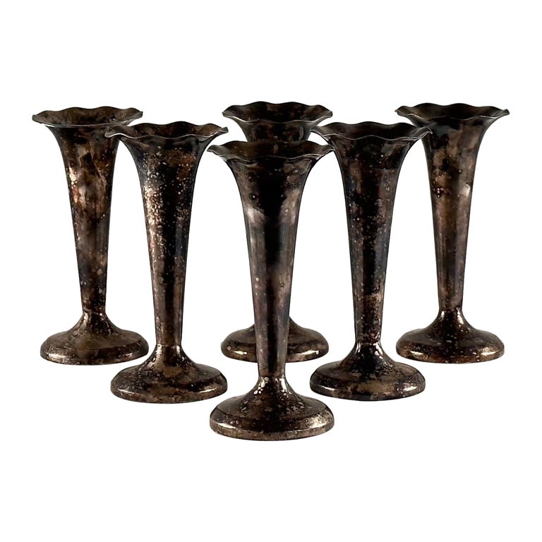 Gio Ponti (Attr) Silver Plate Soliflores for Fratelli Calderoni, 1960s, Set of 6