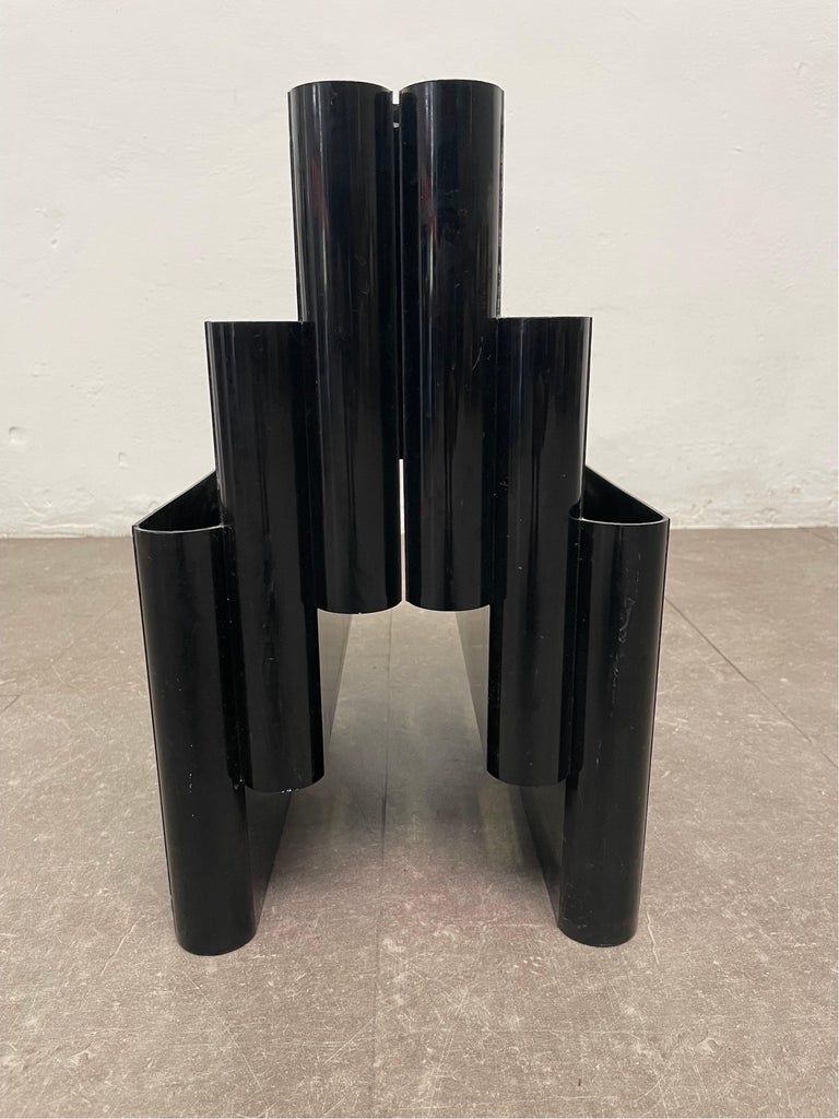 Giotto Stoppino "4675" Magazine Rack in Black by Kartell, 1970s