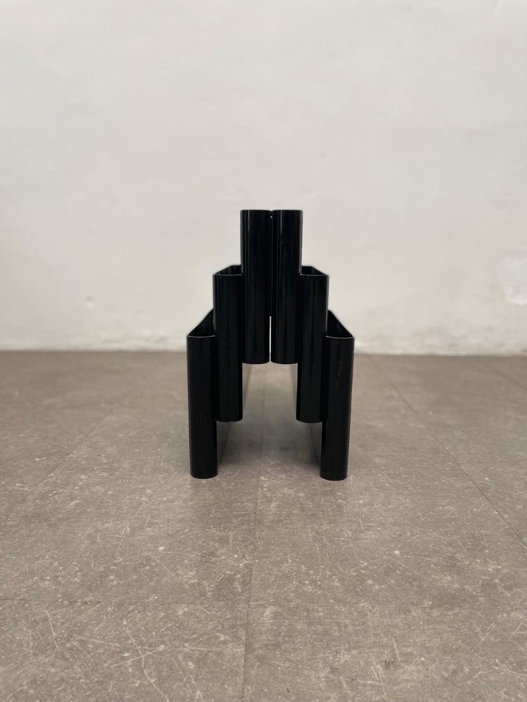 Giotto Stoppino "4675" Magazine Rack in Black by Kartell, 1970s